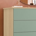Ver imagem 6 de Comoda para Quarto 5 Gavetas Compacta Amêndoa/verde