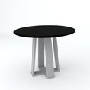 Ver imagem 1 de Mesa Jantar Redonda Isabela 100x100cm Off White Preto