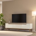 Ver imagem 7 de Rack com Painel para TV até 75 Polegadas MDF 185,5CMX183CM Suporte Liverpool Yescasa Marrom Cinamomo