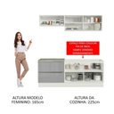 Ver imagem 5 de Cozinha Completa com Armário 5 Portas 2 Gavetas Branco Cinza