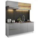 Ver imagem 1 de Cozinha Completa com Armário 5 Portas 2 Gavetas Branco Cinza