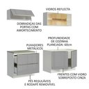 Ver imagem 6 de Cozinha Completa com Armário 5 Portas 2 Gavetas Branco Cinza