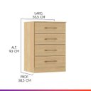 Ver imagem 4 de Cômoda Pequena com 4 Gavetas 55x93cm MDP Carvalho 2007 Prime