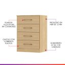 Ver imagem 3 de Cômoda Pequena com 4 Gavetas 55x93cm MDP Carvalho 2007 Prime