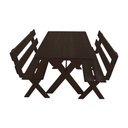 Ver imagem 2 de Conjunto Mesa 1,6m e 2 Bancos Com Encosto e 2 Cadeiras Madeira Maciça Eucalipto:Tabaco