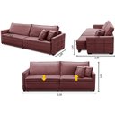 Ver imagem 2 de Sofá Retrátil e Reclinável 2,30m Karina Veludo Rose Madelina Decor