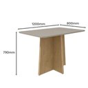 Ver imagem 3 de Mesa de Jantar Celebrare 120cm e 4 Cadeiras Athenas Amêndoa/Off White/Linho Bege - Móveis Lopas