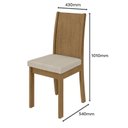 Ver imagem 4 de Mesa de Jantar Celebrare 120cm e 4 Cadeiras Athenas Amêndoa/Off White/Linho Bege - Móveis Lopas