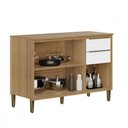 Ver imagem 2 de Balcão de Cozinha com Tampo 3 Portas 2 Gavetas Paola Carvalho Branco - Aramóveis