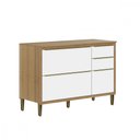 Ver imagem 1 de Balcão de Cozinha com Tampo 3 Portas 2 Gavetas Paola Carvalho Branco - Aramóveis