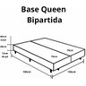 Cama Base Box Queen Bipartido Corino Preto - Duas Peças de 79x198 - 2