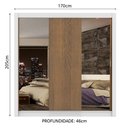 Ver imagem 4 de Guarda-roupa Casal Madesa Lyon Plus 3 Portas de Correr com Espelhos 4 Gavetas