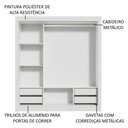 Ver imagem 6 de Guarda-roupa Casal Madesa Lyon Plus 3 Portas de Correr com Espelhos 4 Gavetas