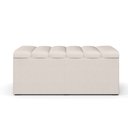 Ver imagem 2 de Kit Cabeceira Cama Box Solteiro 100cm com Calçadeira Recamier Baú Dália W01 Linho Cru - Lyam