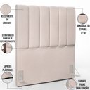 Ver imagem 6 de Kit Cabeceira Cama Box Solteiro 100cm com Calçadeira Recamier Baú Dália W01 Linho Cru - Lyam