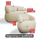 Ver imagem 5 de Namoradeira e 2 Poltronas Orgânica Chloe Boucle Bege com Almofada Plumante - Arkell