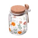 Ver imagem 1 de Porta Mantimento Redondo de Vidro com Tampa e Colher de Bambu Flora Lyor 240ml