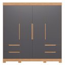 Ver imagem 3 de Guarda Roupa Casal Flora 4 Portas de Bater 4 Gavetas MDP Freijó Titanium