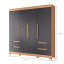 Ver imagem 2 de Guarda Roupa Casal Flora 4 Portas de Bater 4 Gavetas MDP Freijó Titanium