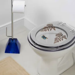 Tampa de Vaso Decorado Transparente com Borboleta Azul - 3