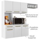 Ver imagem 4 de Cozinha Suspensa 6 Portas 163 Cm Mdp Carol Armoveis - Branco