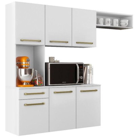 Cozinha Suspensa 6 Portas 163 Cm Mdp Carol Armoveis - Branco