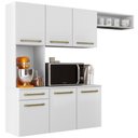 Ver imagem 1 de Cozinha Suspensa 6 Portas 163 Cm Mdp Carol Armoveis - Branco