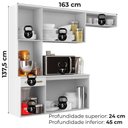 Ver imagem 3 de Cozinha Suspensa 6 Portas 163 Cm Mdp Carol Armoveis - Branco