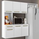 Ver imagem 2 de Cozinha Suspensa 6 Portas 163 Cm Mdp Carol Armoveis - Branco