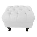 Ver imagem 3 de Kit 02 Puffs Decorativo Em Captonê Retrô Luis Xv Suede Branco - LM DECOR