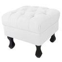 Ver imagem 2 de Kit 02 Puffs Decorativo Em Captonê Retrô Luis Xv Suede Branco - LM DECOR