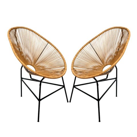 Kit 2 Cadeiras Acapulco Fibra Sintetica(bananeira)