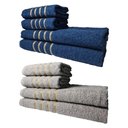 Ver imagem 1 de Kit 8 Toalhas Grandes Dubai 4 Banhos 4 Rostos Azul+cinza