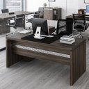 Ver imagem 2 de Mesa para Escritório Diretor PE50 180cm Walnut E Prata