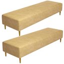 Ver imagem 1 de Kit 02 Puffs Decorativo Sala de Estar Bali W01 Pés Palito 170x60cm Couríssimo Fendi - Lyam Decor