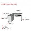 Ver imagem 4 de Mesa para Escritório em L Diretor com Balcão ML1800PE50 180cm Nogueira Casablanca E Prata