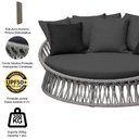 Ver imagem 5 de Chaise Área Externa Monza Alumínio Pintura Corda Náutica Trama Cinza