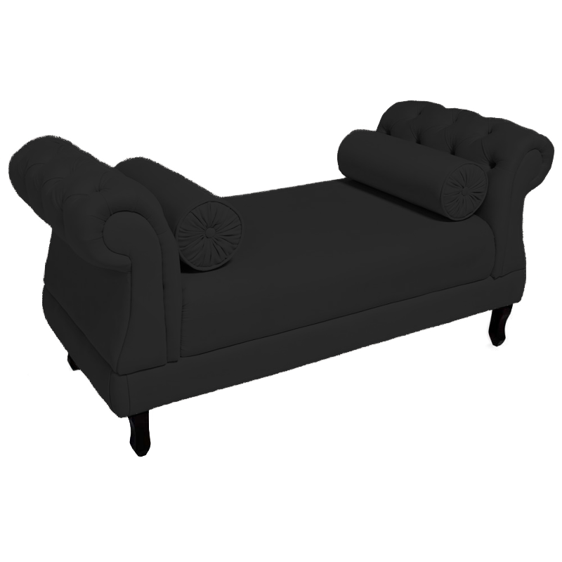 Recamier Namoradeira Istambul Para Sala Noivas 195 cm Corano Preto - DL Decor - 1