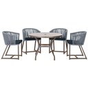 Ver imagem 1 de Mesa com 4 Cadeiras e Noronha Estofado 12 Trama Original Prata