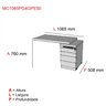 Mesa Gaveteiro 4 Gavetas MC 1065PG4G PE50  - 4