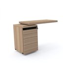 Ver imagem 1 de Mesa Gaveteiro MC 1065PG4G PE50 4 Gavetas 106,5cm Noce Naturalle E Preto