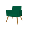 Poltrona Decorativa Direto da Fabrica Recepção Sala de Estar Nina Tecido Suede Taclas Decor:Verde Mu - 1