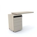 Ver imagem 1 de Mesa Gaveteiro MC 1065PG4G PE50 4 Gavetas 106,5cm Nogueira Casablanca E Preto