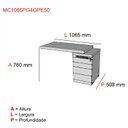 Ver imagem 3 de Mesa Gaveteiro MC 1065PG4G PE50 4 Gavetas 106,5cm Nogueira Casablanca E Preto
