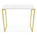 Ver imagem 1 de Mesa Escritório Estilo Industrial Base Dourado Tampo Branco