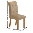 Ver imagem 4 de Conjunto Mesa de Jantar 120cm com 4 Cadeiras Estofadas Multimóveis Crrft-CON043 Madeirado/Bege