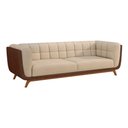 Ver imagem 1 de Sofá 2 Lugares 200cm Coin Pu Marrom | Bouclé Suave Off White - Sallar Home