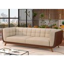 Ver imagem 2 de Sofá 2 Lugares 200cm Coin Pu Marrom | Bouclé Suave Off White - Sallar Home