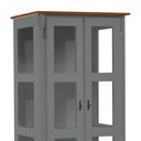 Ver imagem 4 de Cristaleira 2 Portas e Laterais em Vidro 1 Gaveta 60310 Linz Móveis - Cinza/imbuia Glazer
