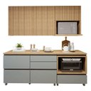 Ver imagem 3 de Cozinha Completa Modulada 4 Peças 5 Portas 4 Gavetas Norten Marrom/Verde/Nature